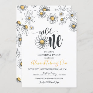 Daisy First Birthday Invitation - Wild One - WH