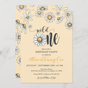 Daisy First Birthday Invitation - Wild One - Ylw