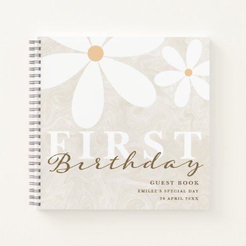 Daisy First Birthday Themed Party Guest Book