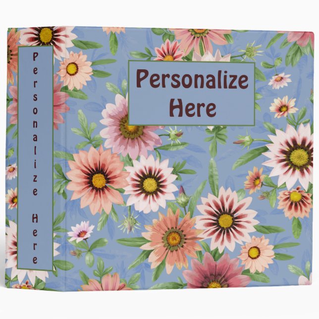 Daisy Floral 3 Ring Binder (Front/Spine)