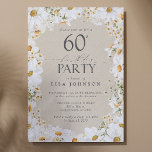 Daisy Floral 60th Birthday Party Vintage Invitation<br><div class="desc">Introducing our Daisy Floral 60th Birthday Party Vintage Invitation, a charming tribute to timeless elegance and natural beauty. Adorned with delicate daisy florals against a vintage backdrop, this invitation exudes warmth and sophistication, setting the perfect tone for a memorable milestone celebration. Meticulously crafted, it extends a warm invitation to loved...</div>