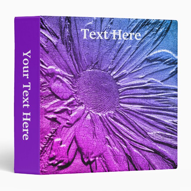 Daisy Floral Art Personalized 3 Ring Binder (Front/Spine)