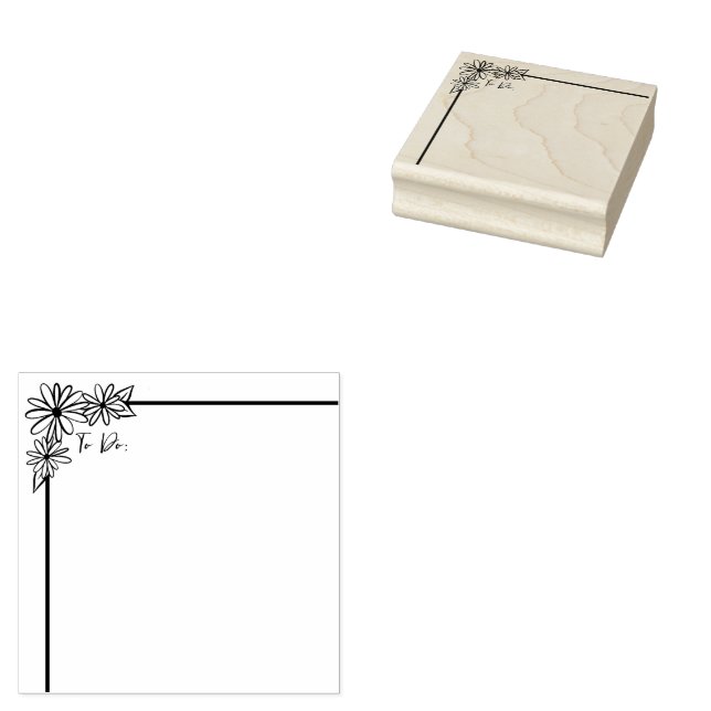 Daisy floral border and list stamp  (Stamped)