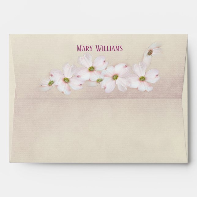 daisy floral bouquet with name envelope (Back (Top Flap))