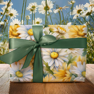 Daisy Floral Buttercream Garden Elegant Wrapping Paper