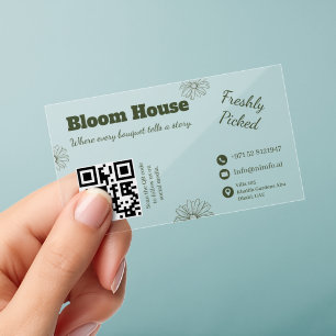 Daisy Floral Clear Business Card for Florist Cards