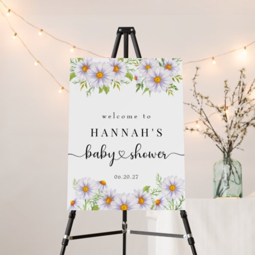 Daisy Floral  Cute Baby Shower  Welcome Sign