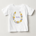 Daisy Floral Horse Shoe Garment Baby T-shirt at Zazzle