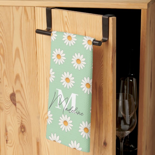 Daisy Floral Kitchen Towel – Cute & Cheerful (Thirds Fold)