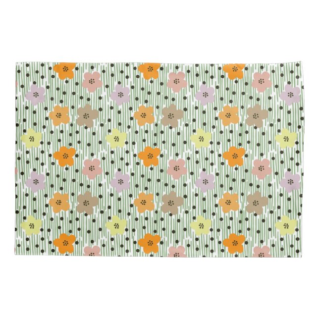 Daisy floral neutral home pillow case (Back)