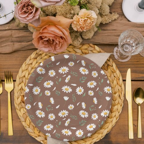 Daisy Floral Paper Party Plates Birthday Party  Paper Plates