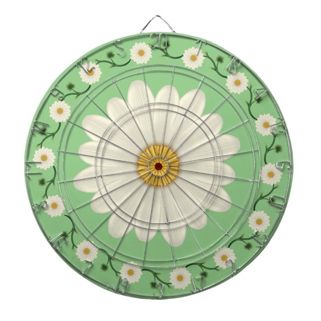 Daisy Floral Pattern Dart Board (Front)