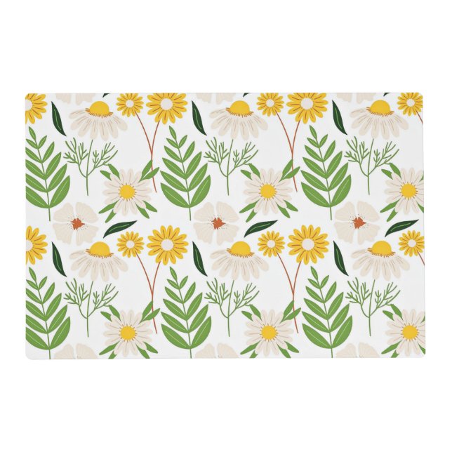Daisy Floral Pattern Placemat (Front)