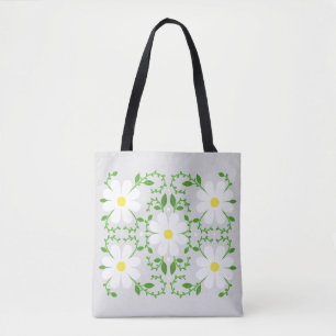 Daisy floral pattern  throw pillow laptop sleeve tote bag