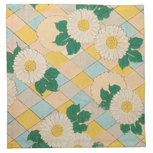 Daisy Floral Print Vintage Japanese Retro Pattern Cloth Napkin