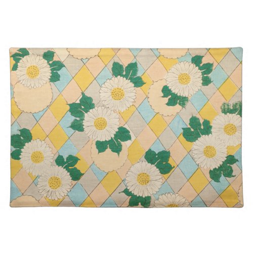 Daisy Floral Print Vintage Japanese Retro Pattern Cloth Placemat