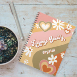 Daisy Floral Retro Hippie 60s 70s Feeling Groovy Notebook
