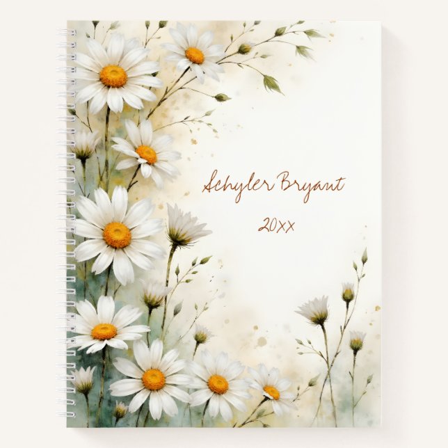 Daisy Floral Spiral-bound Journal Botanical Spring (Front)