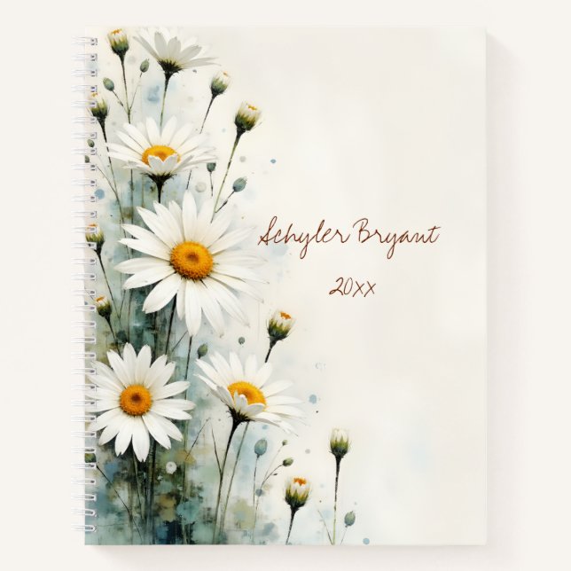 Daisy Floral Spiral-bound Journal Botanical Summer (Front)