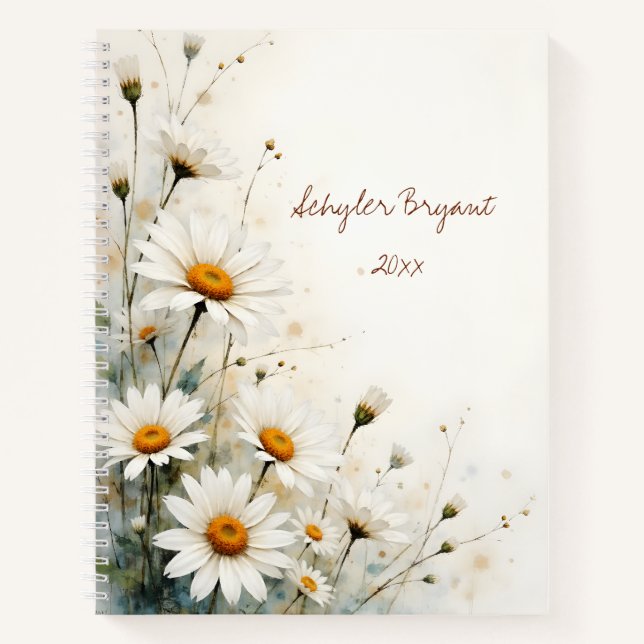 Daisy Floral Spiral-bound Journal Spring Summer (Front)