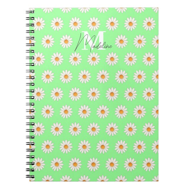Daisy Floral Spiral Notebook – Personalized Name (Front)