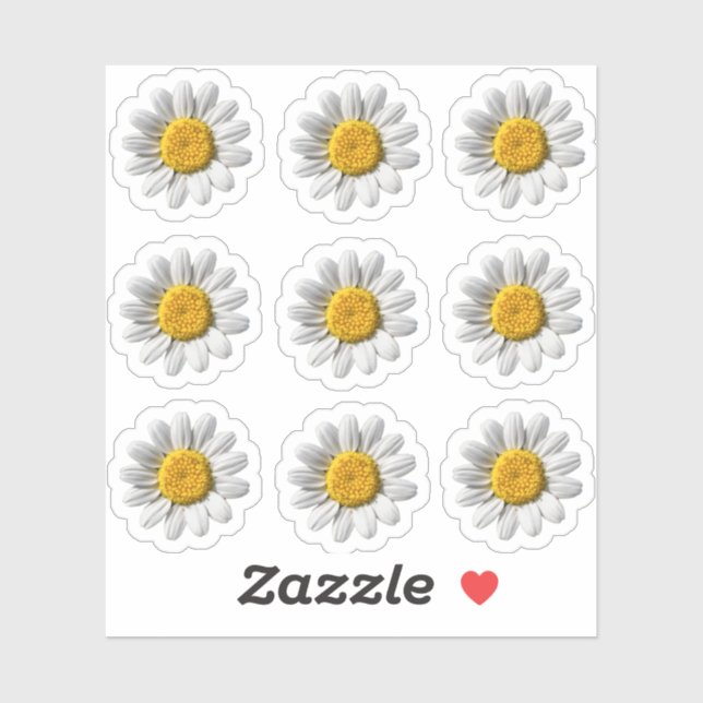 Daisy Floral White Flower Blossom Sticker (Sheet)