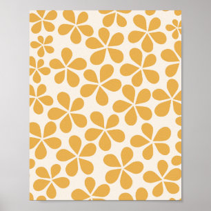 Daisy Florets 06 Mustard Yellow And Cream White Poster