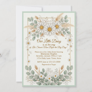 Daisy Flower a daisy on the way baby Invitation