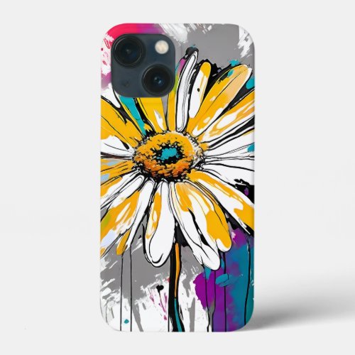 Daisy Flower Abstract Art Floral Colorful Bright iPhone 13 Mini Case