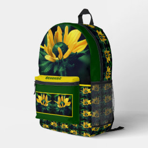 Daisy Flower Abstract Personalized Printed Backpack