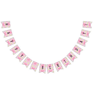 Daisy Flower and Bow Birthday Bunting Banner