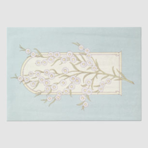 Daisy Flower Arch Teal Blue Decoupage Art Tissue Paper