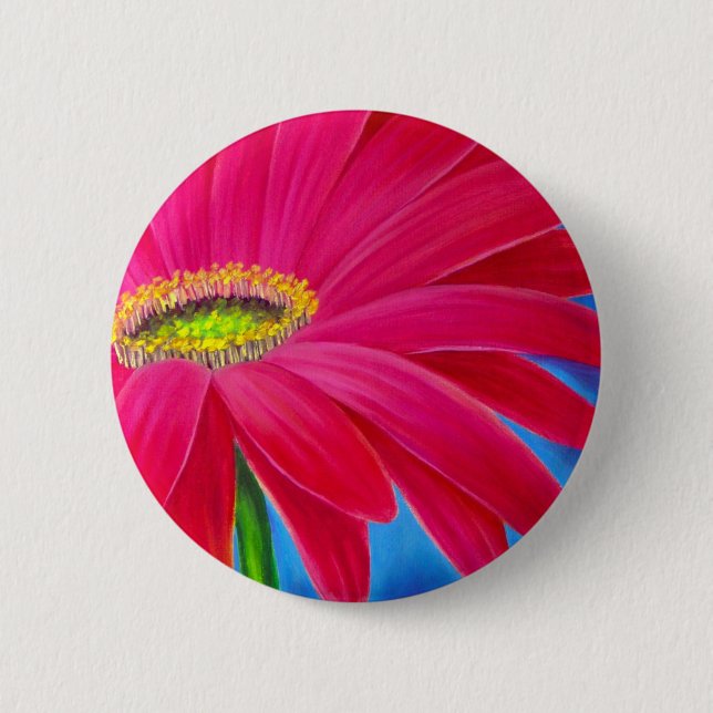 DAISY FLOWER ART - MULTI PINBACK BUTTON (Front)