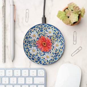 Daisy Flower Art Pretty Charger