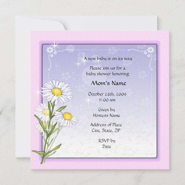 Daisy Flower Baby Shower Invite (Front)