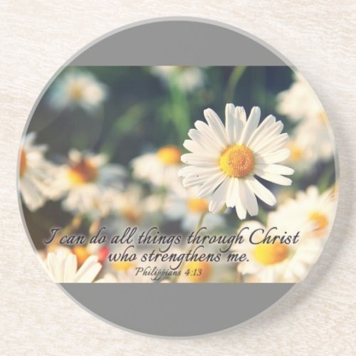 Daisy Flower Bible Verse Coaster