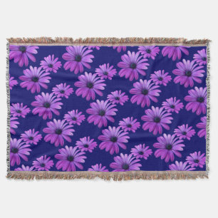 Daisy Flower Blanket Purple Daisies Throw Blanket