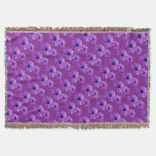 Daisy Flower Blanket Purple Daisies Throw Blanket