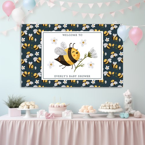 Daisy Flower Bumblebee Bee Baby Shower Banner