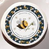 Daisy Flower Bumblebee Bee Baby Shower Edible Frosting Rounds