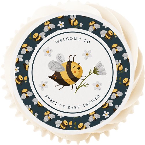 Daisy Flower Bumblebee Bee Baby Shower Edible Frosting Rounds