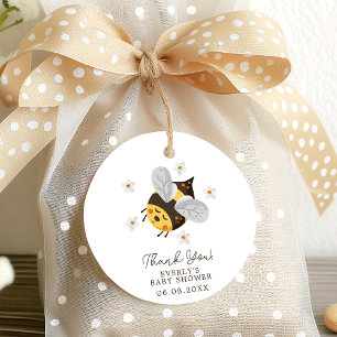 Daisy Flower Bumblebee Bee Baby Shower Favor Tags