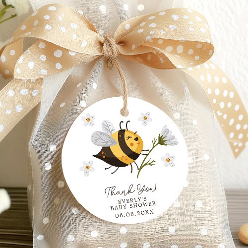 Daisy Flower Bumblebee Bee Baby Shower Favor Tags