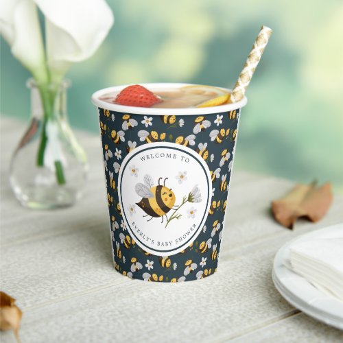Daisy Flower Bumblebee Bee Baby Shower Paper Cups