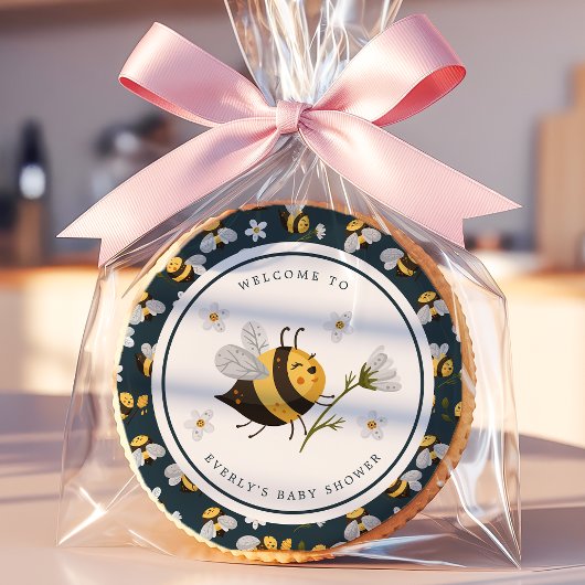 Daisy Flower Bumblebee Bee Baby Shower Sugar Cookie