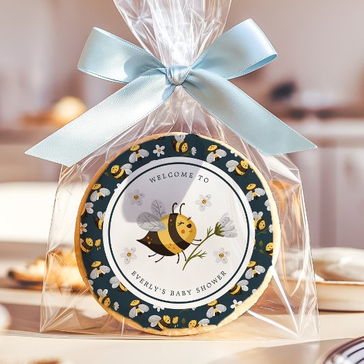 Daisy Flower Bumblebee Bee Baby Shower Sugar Cookie