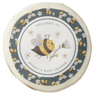 Daisy Flower Bumblebee Bee Baby Shower Sugar Cookie