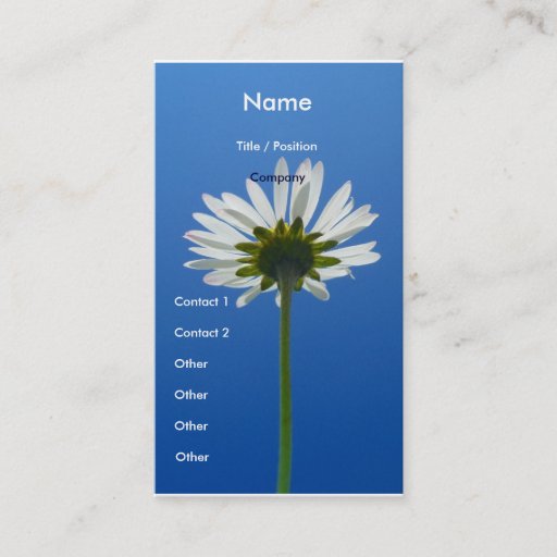 Customizable Daisy Flower Business Card vertical
