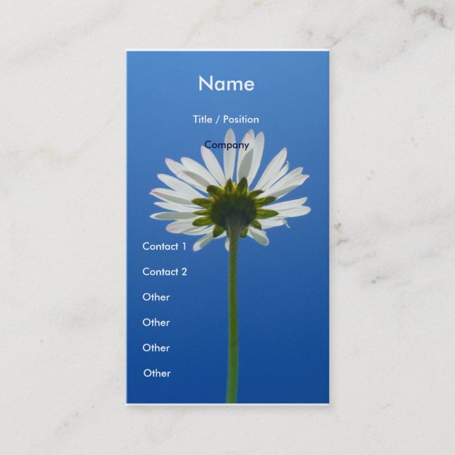 Daisy Flower Business Card vertical (Front)