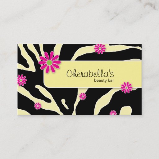 Customizable Daisy Flower Business Card Zebra Yellow PB
